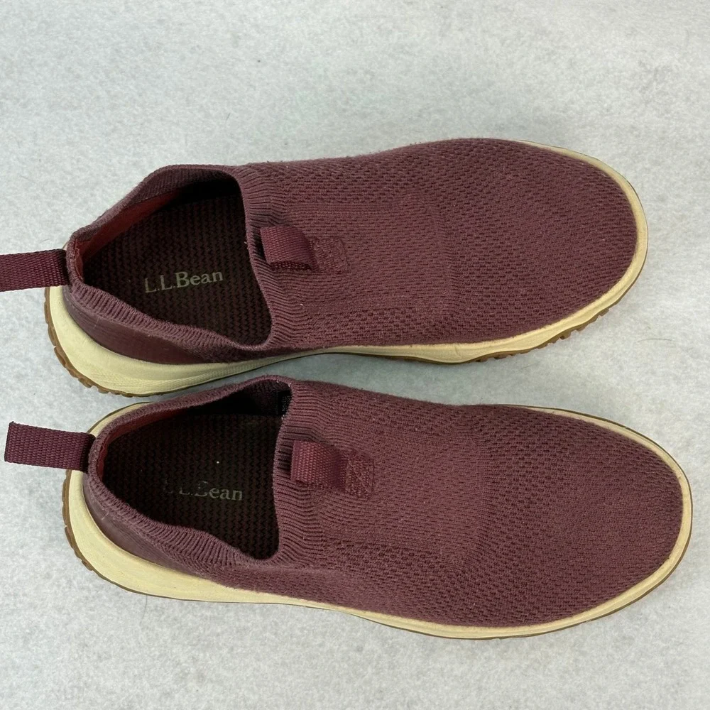 L.L.Bean Women's Sz 7 Burgundy Day Venture Slip-On Sneakers Comfort Outdoor Knit